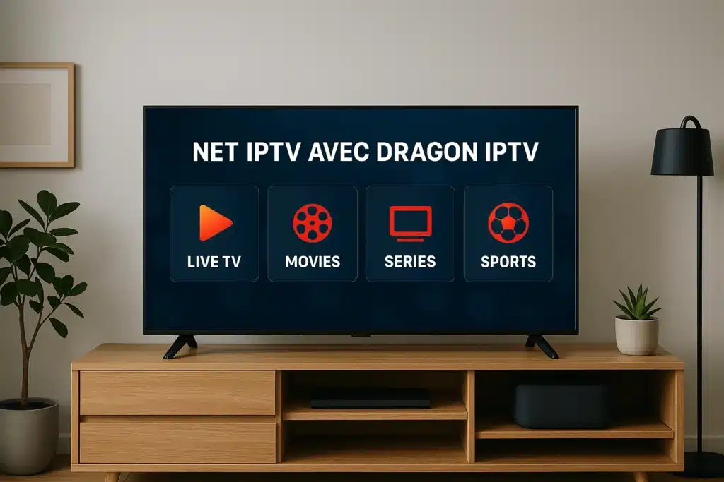 Interface NET IPTV sur Smart TV avec IPTV DRAGON en qualité 4K