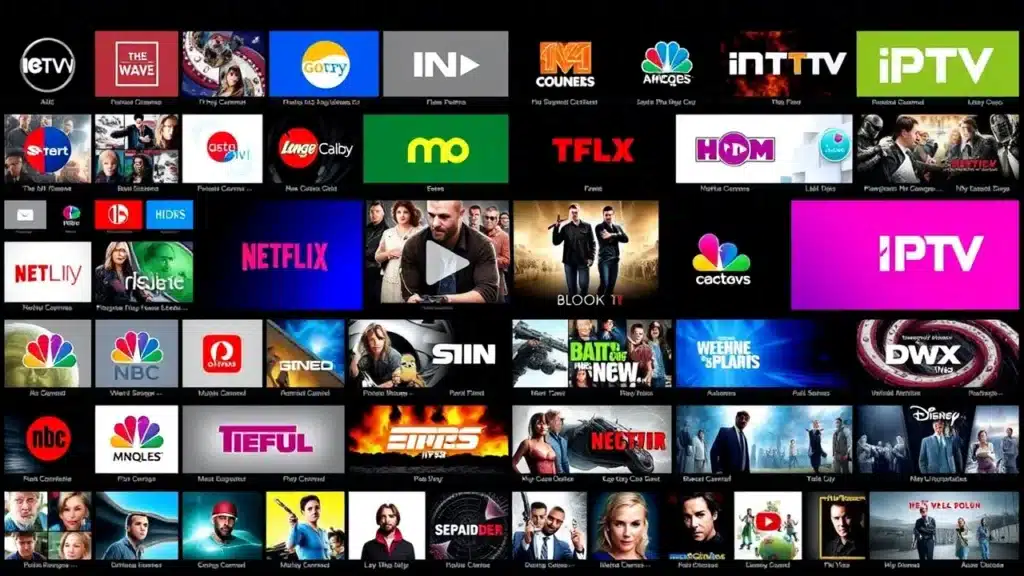 Interface illustrant un abonnement iptv illimité avec accès à des milliers de chaînes et films en streaming