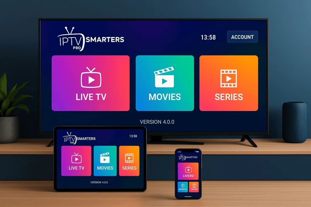 abonnement iptv smarters pro sur TV, tablette et smartphone