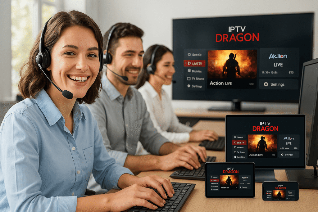 Support client 24h/24 d’IPTV DRAGON, meilleur IPTV Belgique, compatible tous appareils, abonnement IPTV Belgique rapide et fiable.