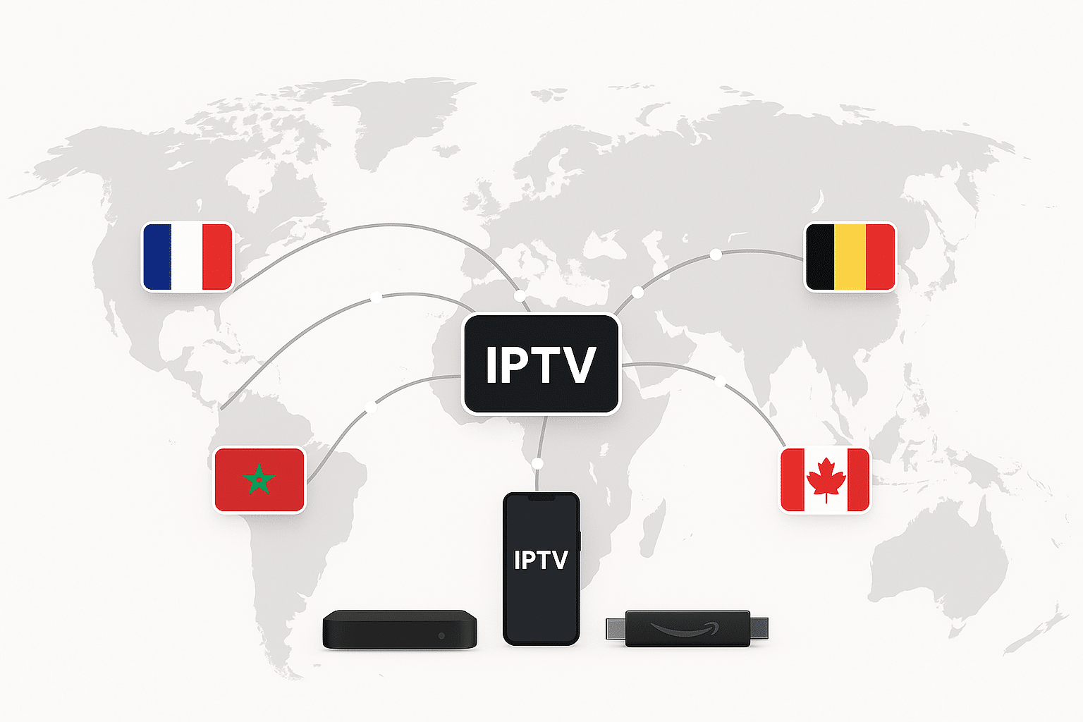 Couverture internationale des codes IPTV : IPTV DRAGON fonctionne en France, Suisse, Maroc, Canada et plus

