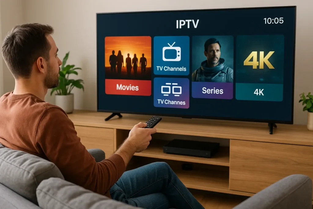 Utilisation de la telecommande iptv pour contrôler une IPTV box avec interface moderne en 2025