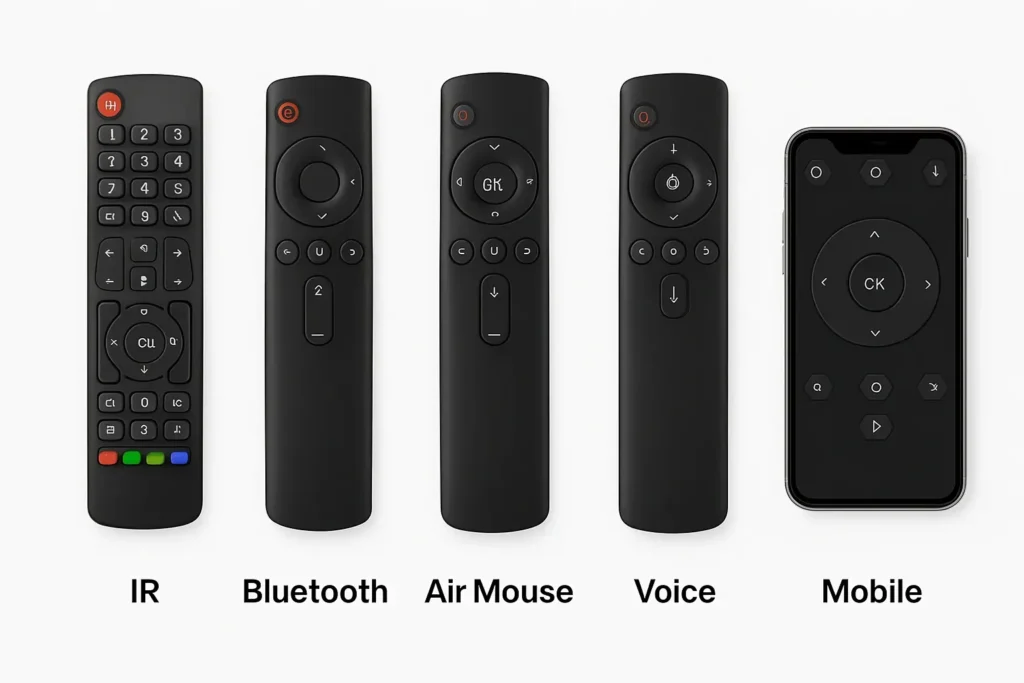 Différents types de telecommande iptv compatibles avec IPTV box et smart TV