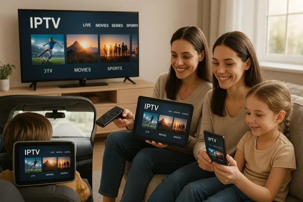 Multi-écrans IPTV contrôlés via une telecommande iptv intelligente sur plusieurs appareils