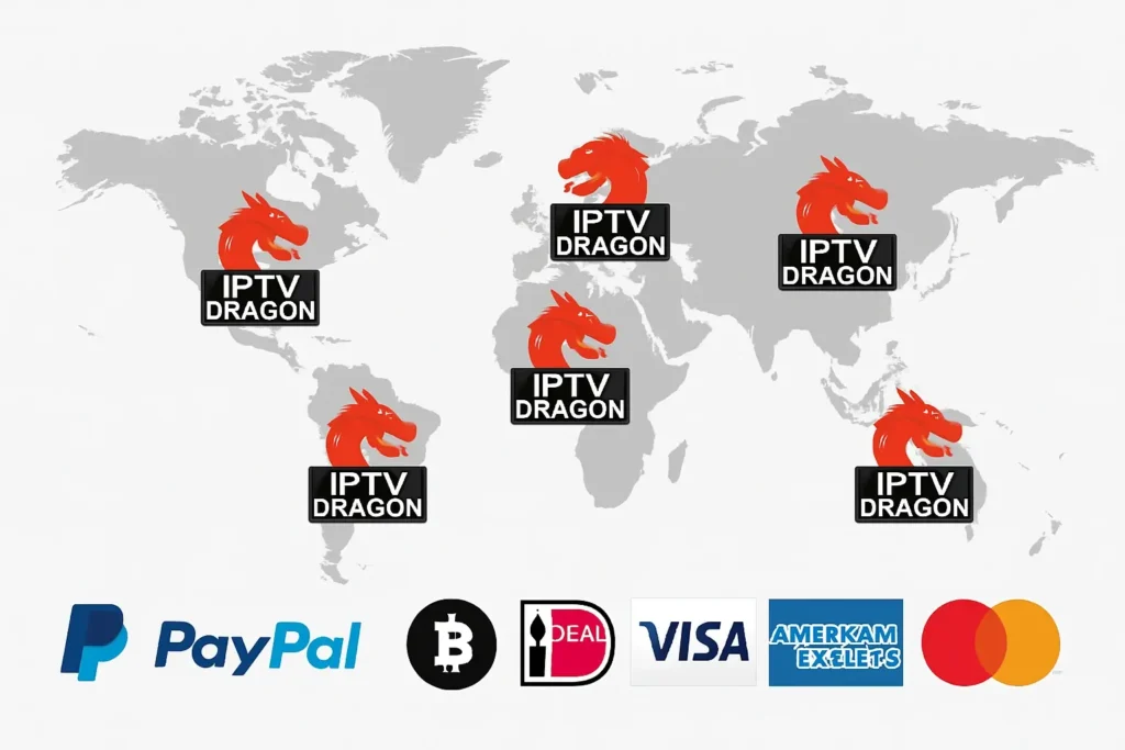 Carte des pays couverts par la meilleure IPTV et options de paiement variées