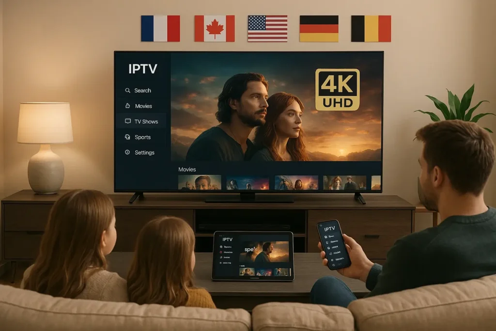 Système IPTV complet pour un abonnement IPTV adapté avec Smart TV, tablette et streaming 4K international

