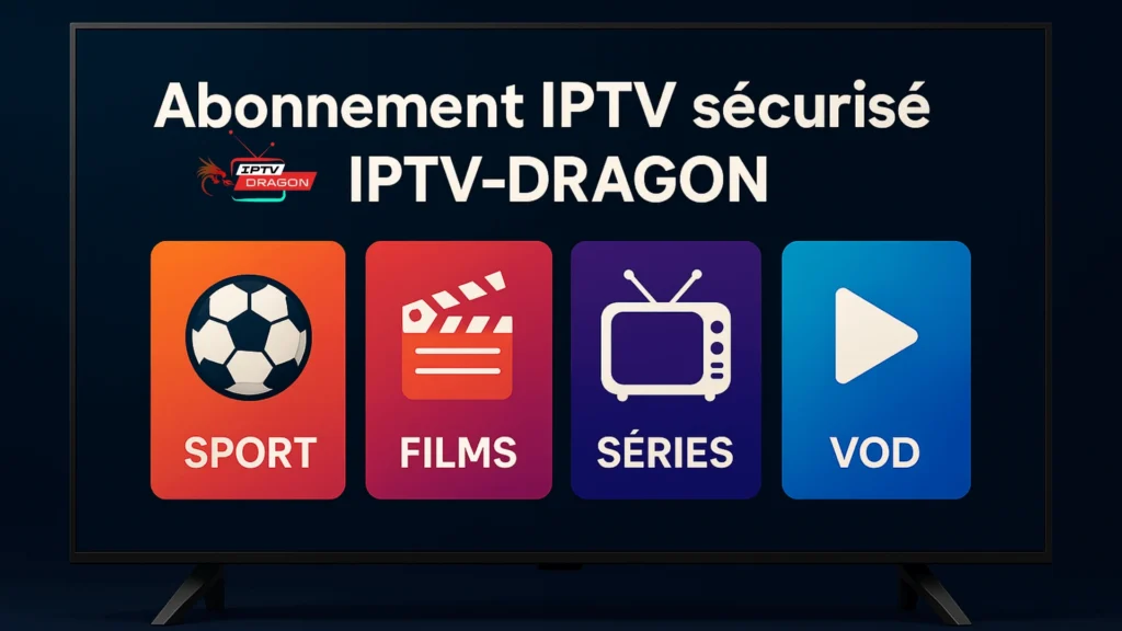 Image promotionnelle d’un abonnementiptv sécurisé avec interface moderne