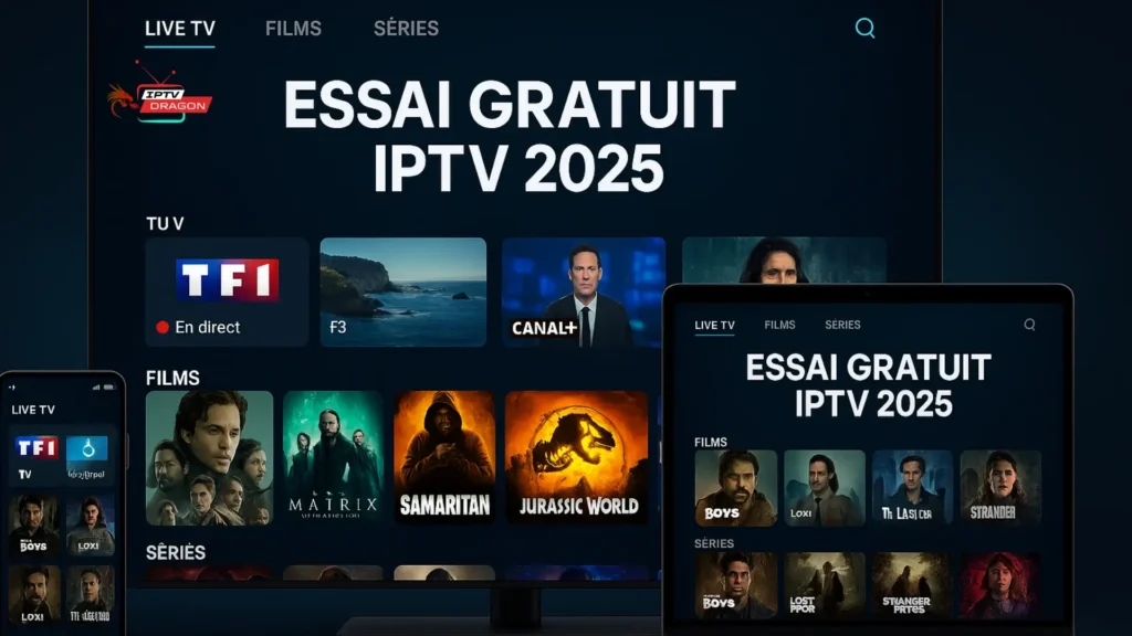 iptv essai gratuit en 2025 sur multi-écrans : test iptv gratuit sans engagement