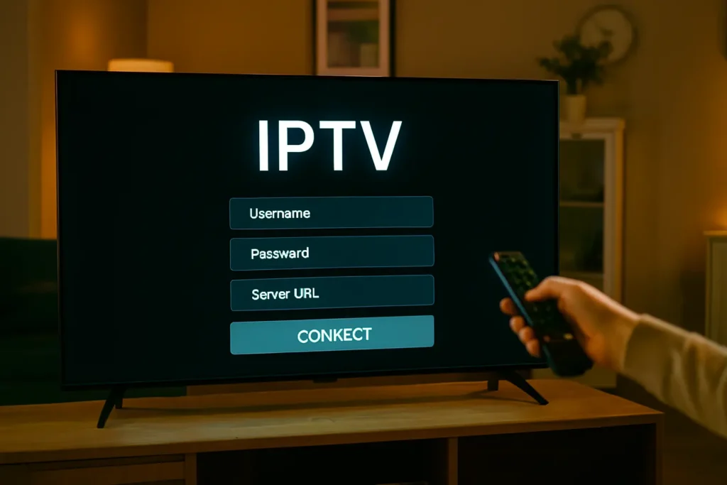 Écran d’activation du décodeur IPTV avec identifiants IPTV DRAGON et configuration de la connexion Internet.