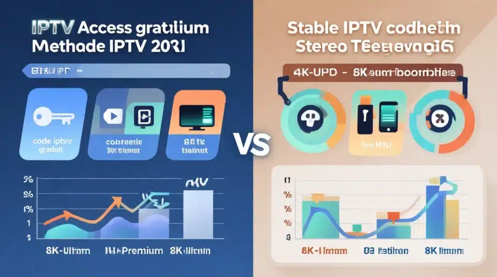 Comparatif code iptv gratuit 2026 versus premium, streaming stable et contenu illimité