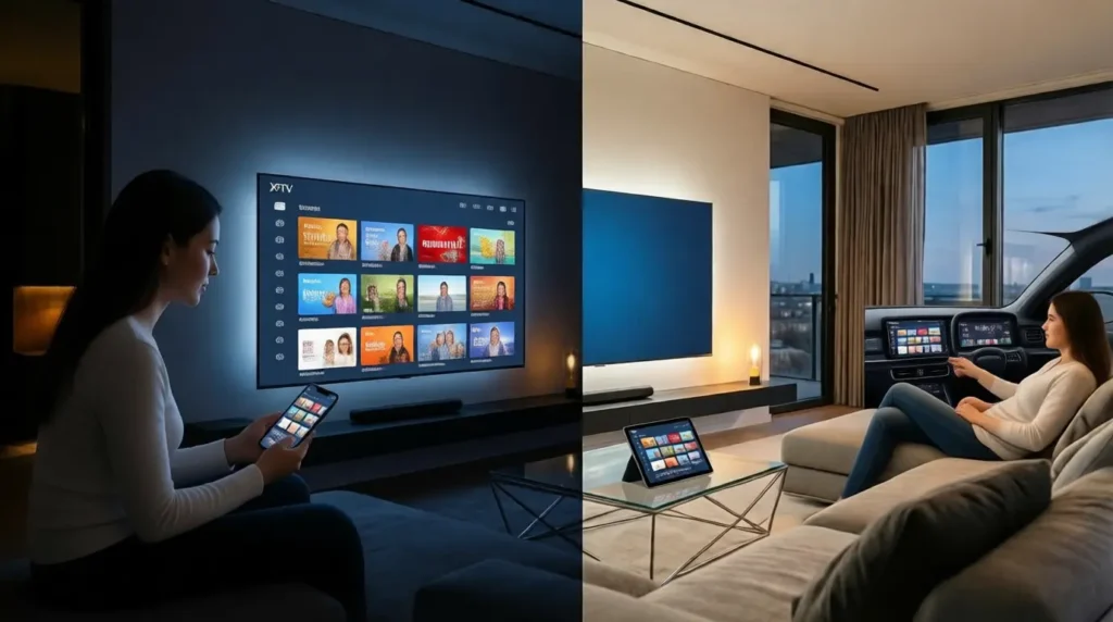 utilisation IPTV Android X96 sur plusieurs écrans avec boîtier IPTV X96 lors de déplacements en Europe