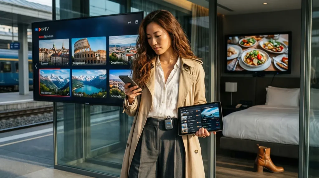 Utilisatrice IPTV en Europe après un test IPTV avec code iptv gratuit français