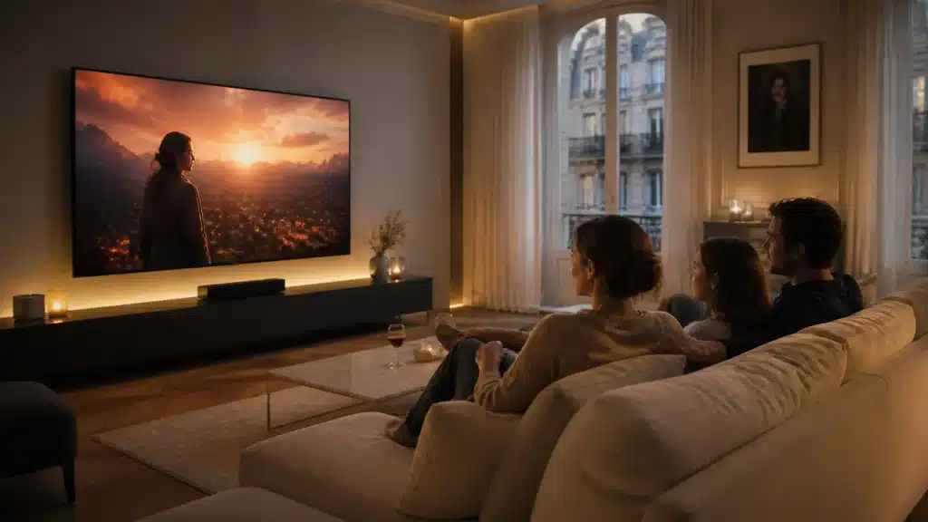Clé IPTV fonctionnement : schéma 3D du signal serveur vers Smart TV via routeur fibre optique