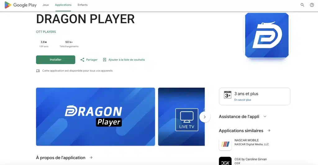 Dragon Player IPTV compatible sur tous les appareils : 
Smart TV Samsung LG, smartphone Android iOS, tablette iPad 
et PC Windows, installation gratuite en 4 minutes
